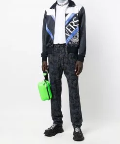 Versace logo-print zip-fastening sweatshirt