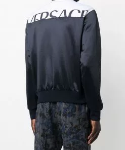 Versace logo-print zip-fastening sweatshirt