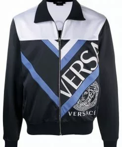 Versace logo-print zip-fastening sweatshirt