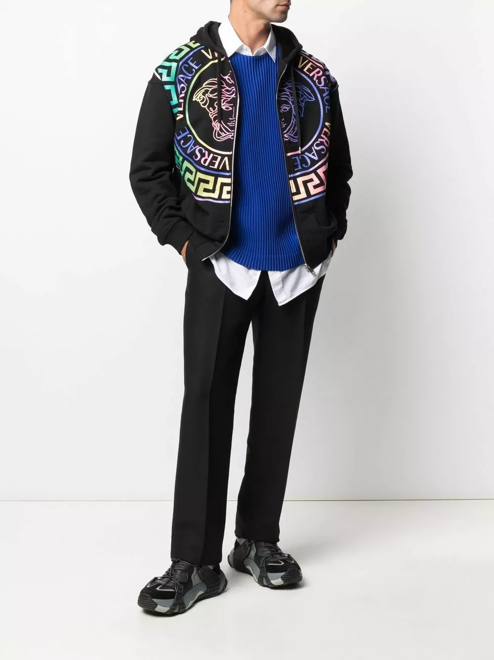 Versace Medusa logo print zip hoodie 4 Versace Medusa logo-print zip hoodie