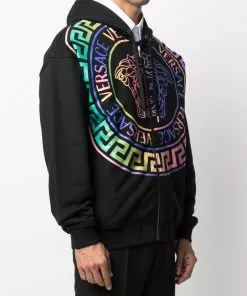 Versace Medusa logo print zip hoodie 9 Versace Medusa logo-print zip hoodie