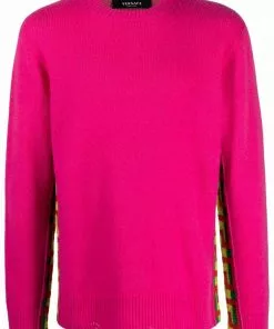 Versace Greca-trim knitted jumper