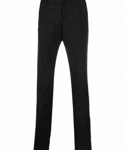 Versace contrast-waistband trousers