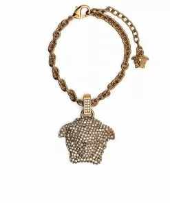 Versace crystal-embellished Medusa charm bracelet
