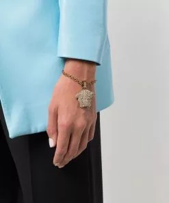Versace crystal-embellished Medusa charm bracelet
