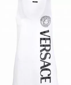Versace logo-print cotton vest