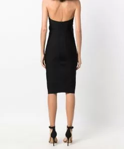 Versace safety-pin detail halterneck dress