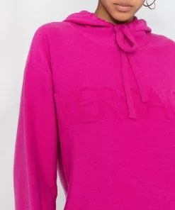 Versace flocked logo towel stitch hoodie