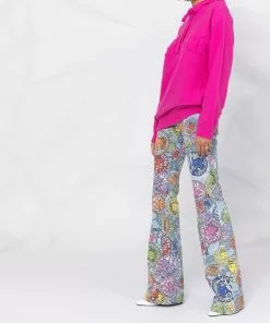 Versace flocked logo towel stitch hoodie