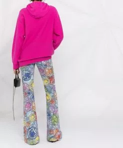 Versace flocked logo towel stitch hoodie