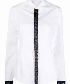 Versace Greca-detail cotton-poplin shirt