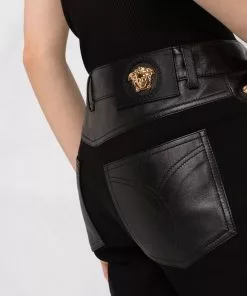 Versace bi-material skinny-fit trousers