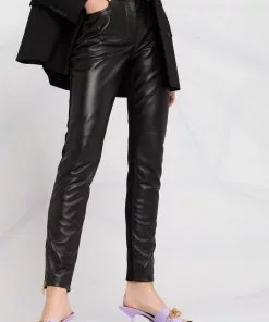 Versace bi-material skinny-fit trousers