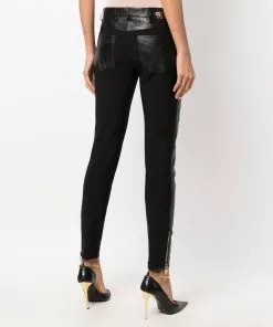 Versace bi-material skinny-fit trousers