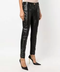 Versace bi-material skinny-fit trousers