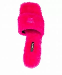 Versace La Medusa shearling mules