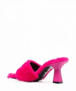 Versace La Medusa shearling mules