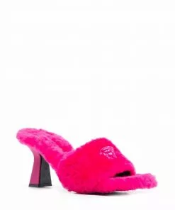 Versace La Medusa shearling mules