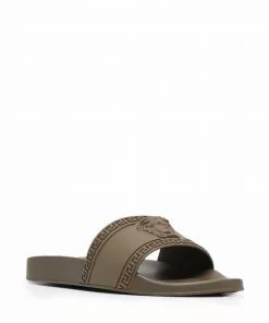 Versace Medusa-head open-toe slides