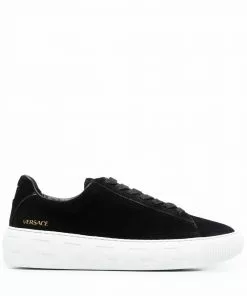 Versace Greca suede low-top sneakers