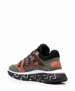 Versace Trigreca panelled lace-up sneakers