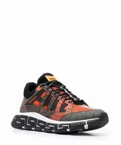 Versace Trigreca panelled lace-up sneakers
