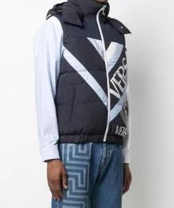 Versace logo-print padded gilet