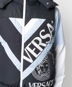Versace logo-print padded gilet