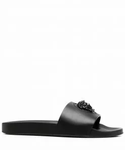 Versace La Medusa leather slides
