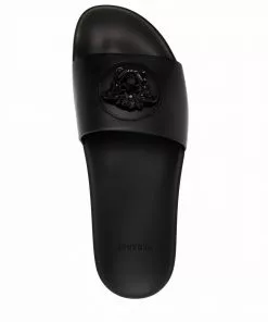 Versace La Medusa leather slides