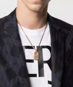 Versace Greca charm necklace