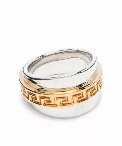 Versace Greca two-tone ring