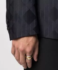 Versace Greca two-tone ring