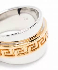 Versace Greca two-tone ring
