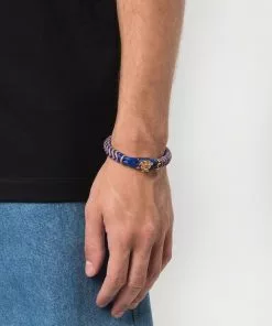 Versace Medusa woven-leather bracelet