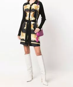 Versace Barocco print knitted dress
