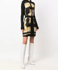 Versace Barocco print knitted dress