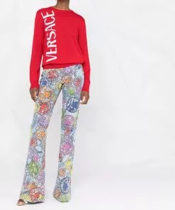 Versace logo-print wool jumper