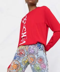 Versace logo-print wool jumper