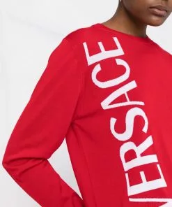 Versace logo-print wool jumper