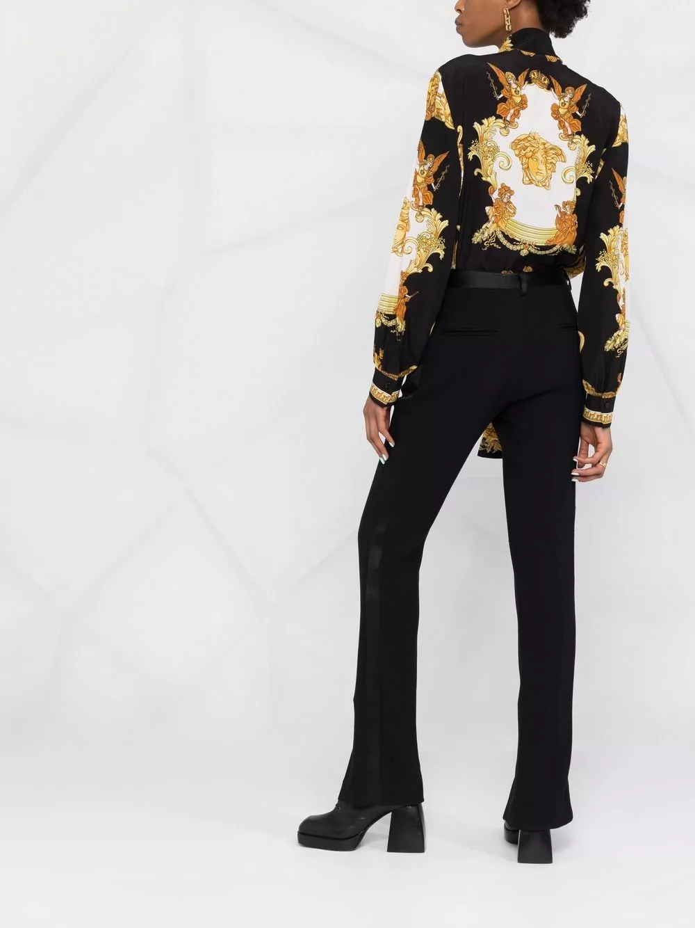 Versace Barocco print silk pussy bow shirt 8 Versace barocco-print silk pussy-bow shirt