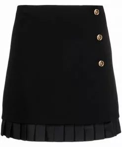 Versace Medusa button mini skirt