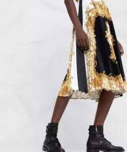 Versace trompe l'oleil pleated skirt