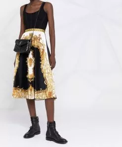 Versace trompe l'oleil pleated skirt