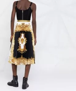 Versace trompe l'oleil pleated skirt