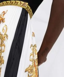 Versace trompe l'oleil pleated skirt