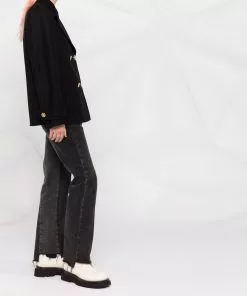 Versace crystal Medusa-button double-breasted peacoat