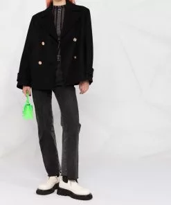 Versace crystal Medusa-button double-breasted peacoat