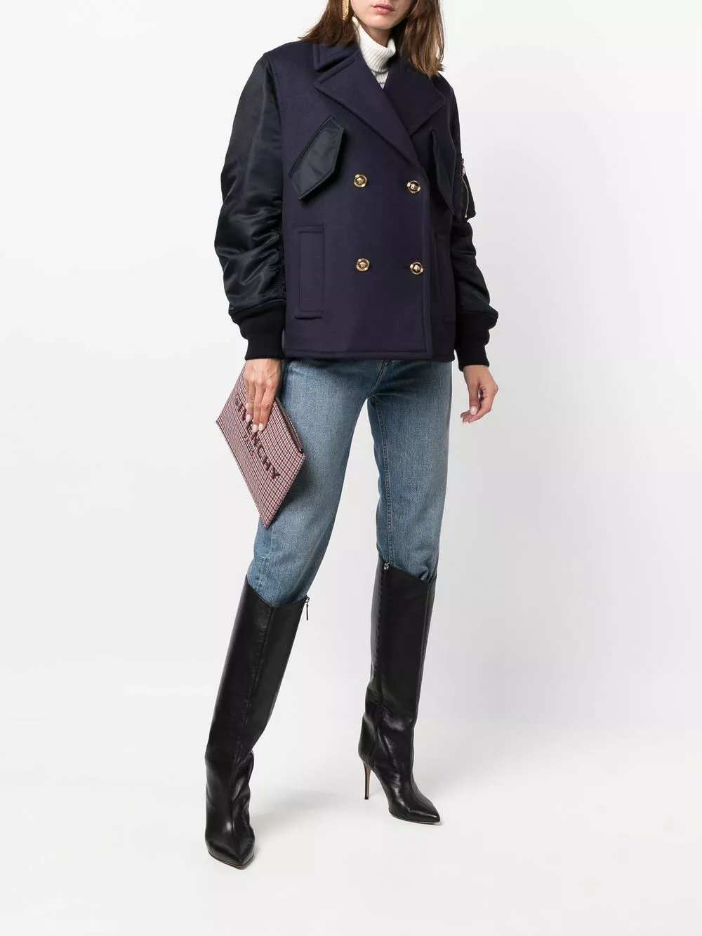 Versace Double breasted panelled peacoat 4 Versace double-breasted panelled peacoat