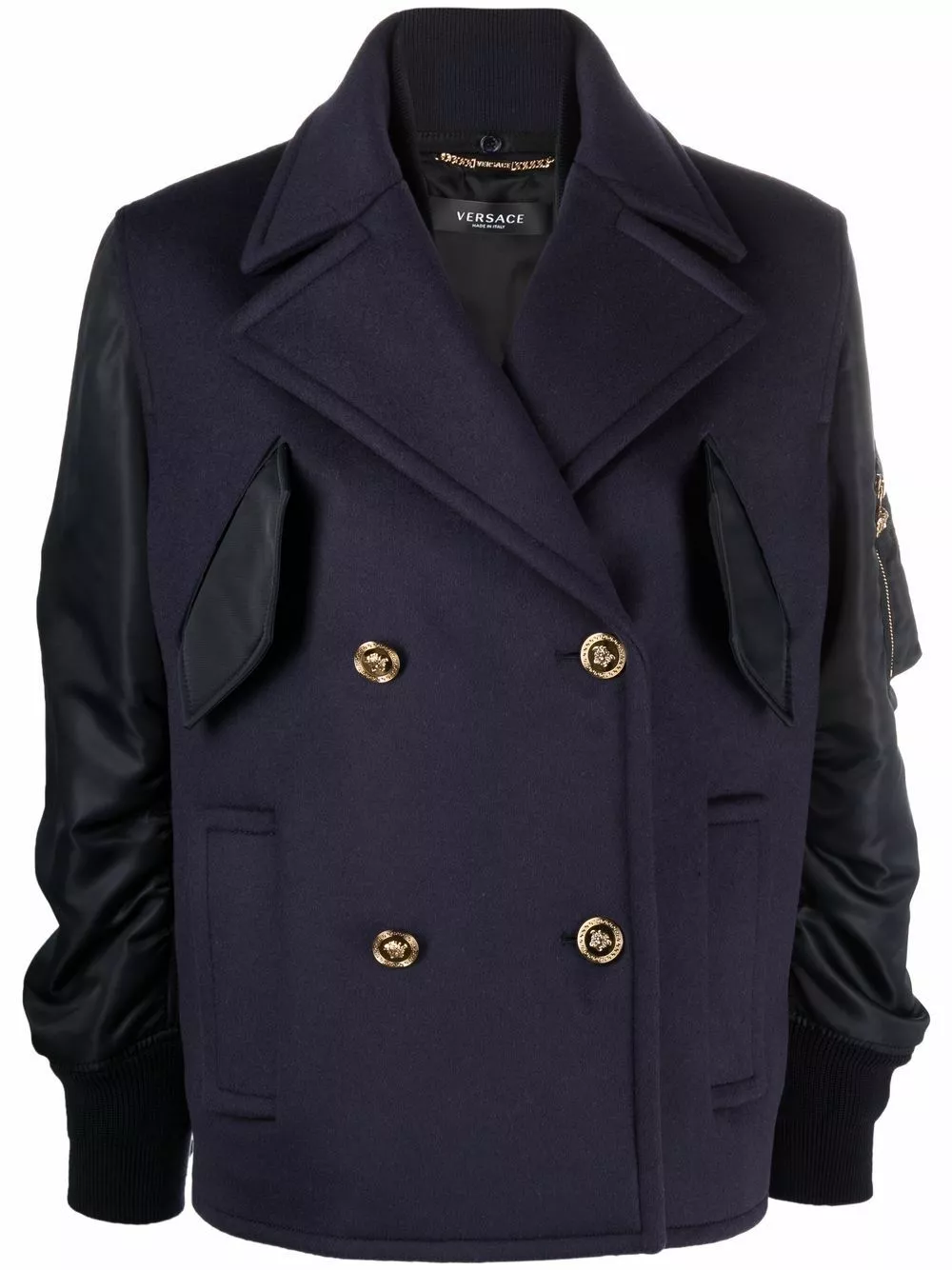 Versace Double breasted panelled peacoat 3 Versace double-breasted panelled peacoat